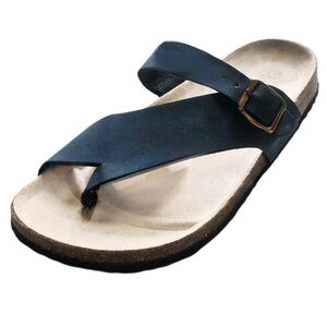 Jessica Carlyle Slip On Women's Navy Thong Sandals Sz 8